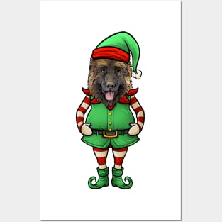 German Shepherd Christmas Elf Posters and Art